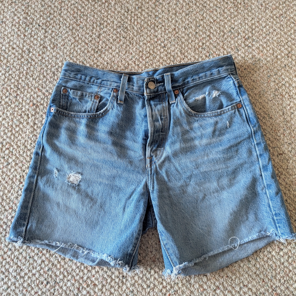 Distressed Denim Shorts
